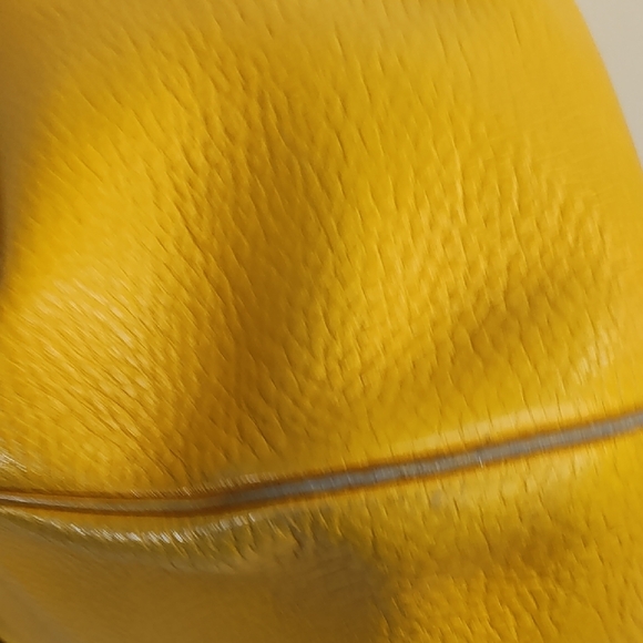 Dior Authentic Vintage Yellow Pebble Leather Square Bucket Bag COA - Picture 12 of 13